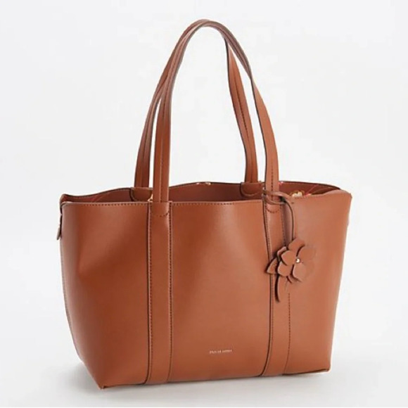 Draper James Handbags - DRAPER JAMES Elle Convertible Tote Bag Brown Flower Charm